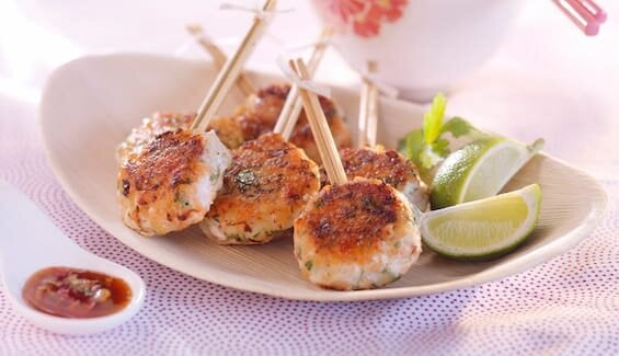 Piruletas tailandesas de Bacalao y Salmón Noruegos Frescos