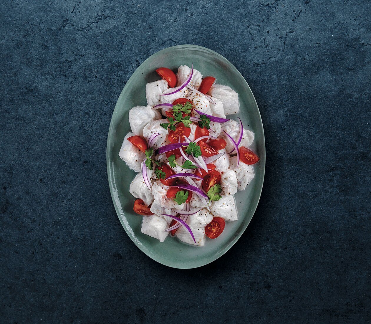 Ceviche de skrei noruego y leche de coco